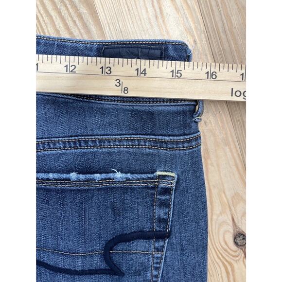 American Eagle Kick Boot Jeans Womens 10 Blue Stretch Dark Wash Denim 31x31 - Picture 6 of 7